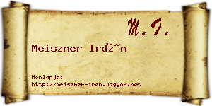 Meiszner Irén névjegykártya